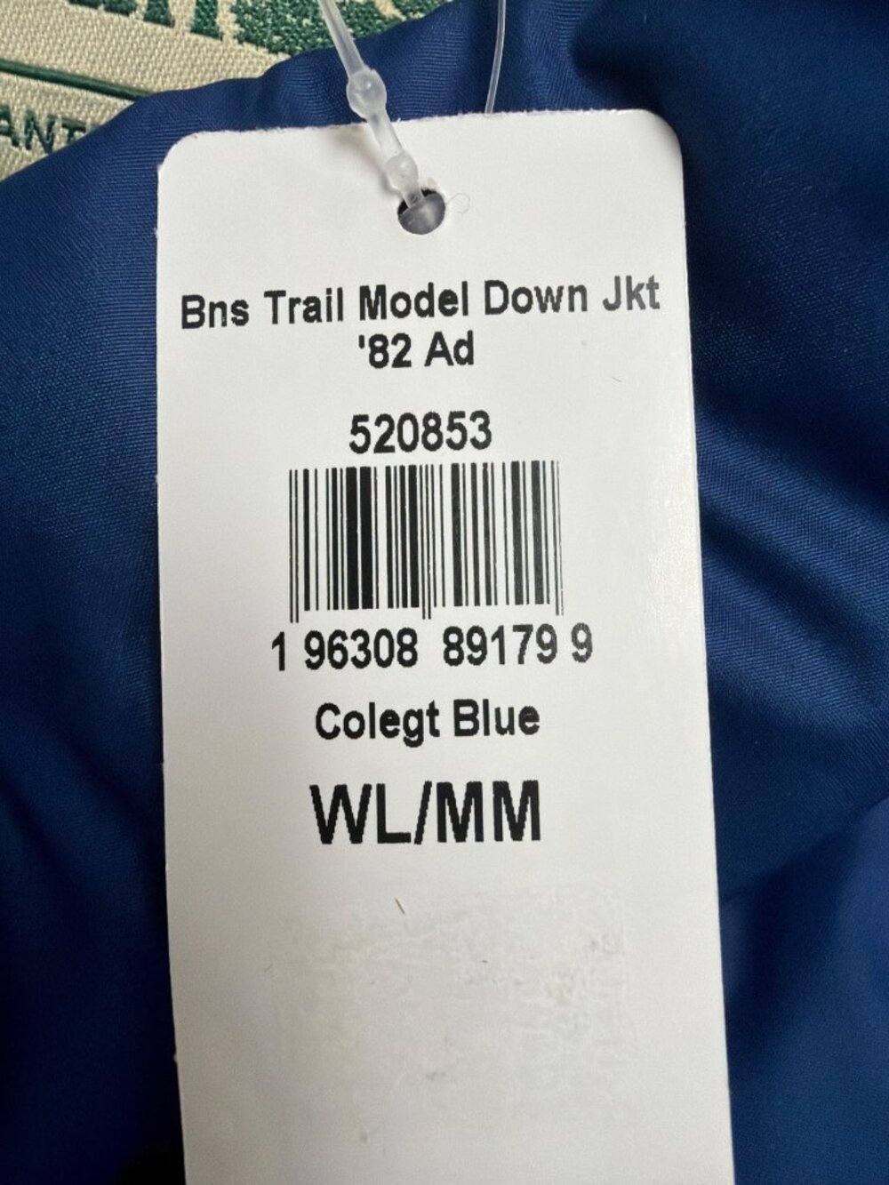 L.L. Bean Mens Colbalt Blue Down Jacket With Tags Warm Winter Sz M - Picture 12 of 13